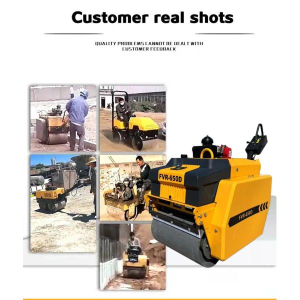 Hydraulic Double Drums Vibration Walk Behind Road Roller for Engineering Plastic Water Tank and Oil Tank