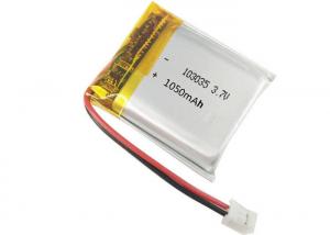 103035 Li Ion 3.7 V Rechargeable Battery , 1050mAh 1 Cell Lipo Battery Pack