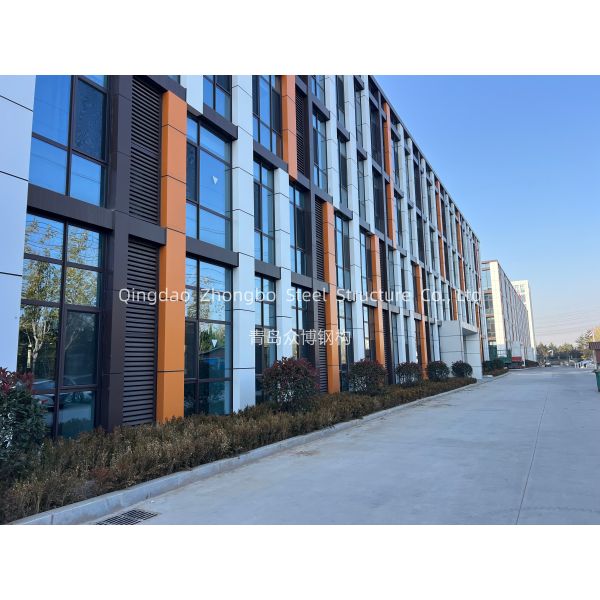 Steel structure warehouse exterior view