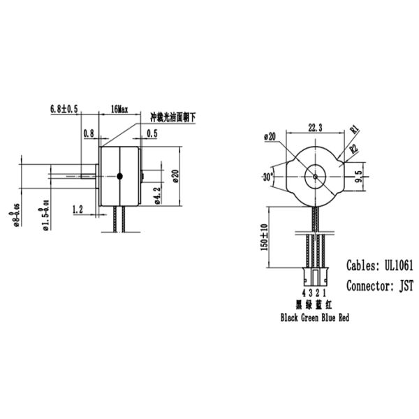 20mm stepper motor mechanical dimensions diagram