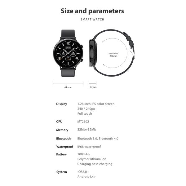 Remote Control Full Touch Screen Smartwatch Zinc Alloy Middle Frame For NFC