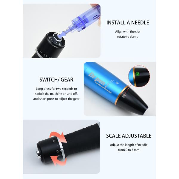Rechargeable Wireless Permanent Tattoo Machine Dr. Derma Microneedle Pen A1