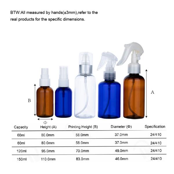 Plastic 500ml Trigger Spray Bottles 150ml Foam Pump Bottles Semi Transparent Brown