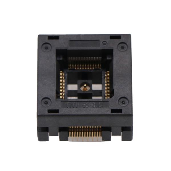 Qfp80 Socket High Temperature Aging Resistant Seat Size 12 × 12mm Programming Adapter 0.5 Spacing