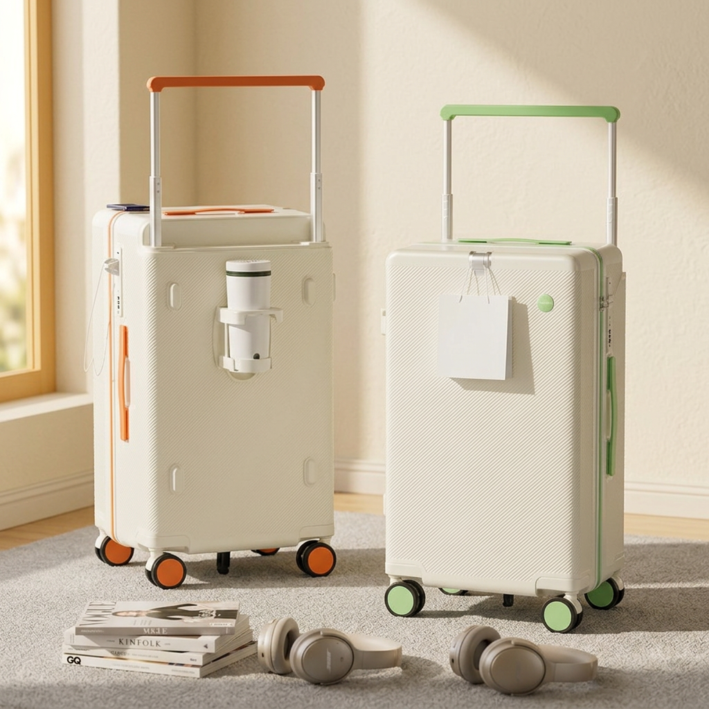 Different color combinations of 3:7 deep compartment luggage