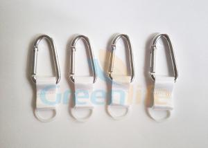 Quality 6CM Silver Aluminum / Polyester Snap Hook Carabiner With Short Strap for sale