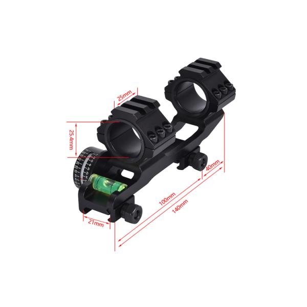 Scope Mount Matte Black Finish Dual Rings Bubble Level and Angle Indicator for 21mm