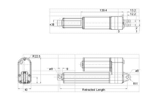 24V Potentiometer Electric Linear Actuators IP66 For Office Environment Application