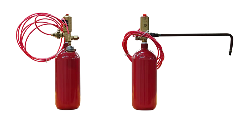 Indirect temperature-sensing automatic fire-extinguishing device with CO2 - Fire detection tube