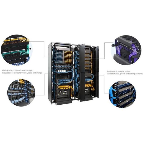 horizontal Metal cable manager for racks with cover