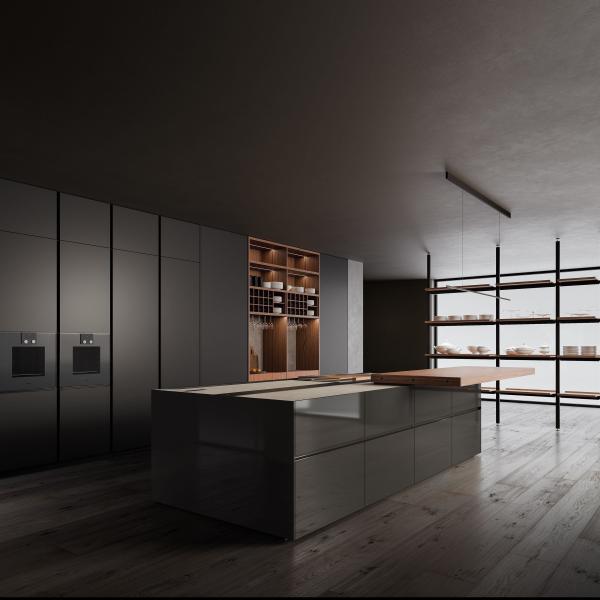 Custom Minimalist Design Termite Proof Durable Black Egger Board Kitchen Cabinet Project For Contractors