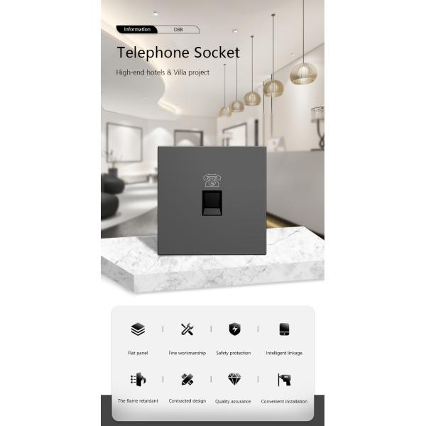 RJ11 Multimedia Wall Socket , Telephone Socket Outlet Stainless Steel