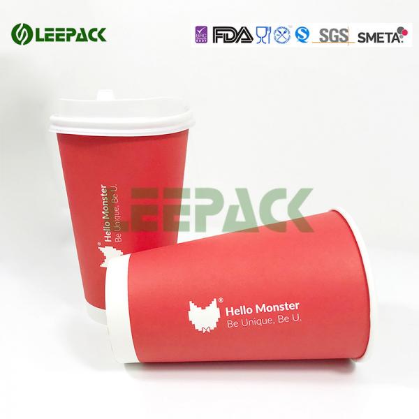 Red Single Wall Disposable Paper Coffee Cups For Christmas Holiday Wholesale