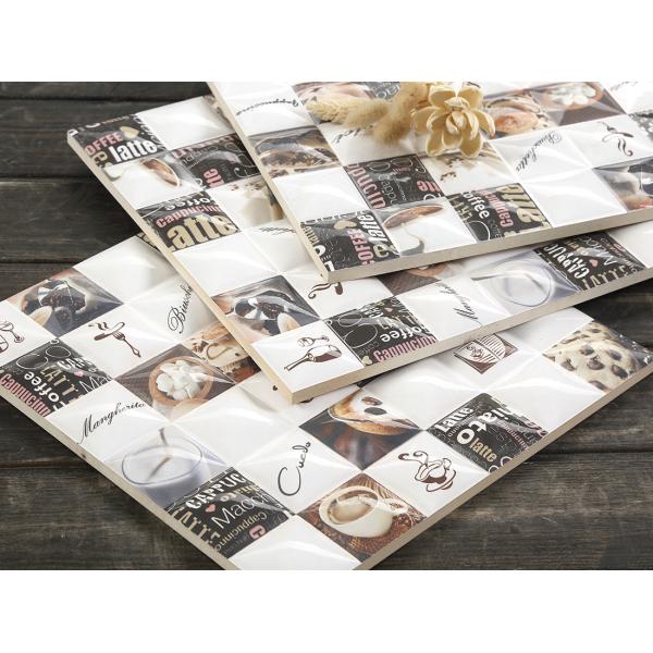 30x30cm Antibacterial Ceramic Rustic Tile White Brown