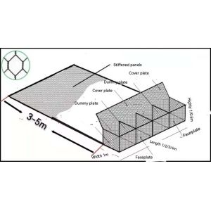Plated Galfan Stone Cage Wire Mesh Plastic Reinforced Gabion