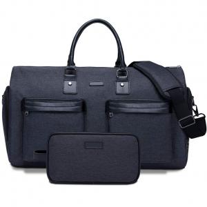 Quality Oversized Travel Shoulder Bag Waterproof Canvas Genuine Leather Weekend Bag Overnight Handbag for sale
