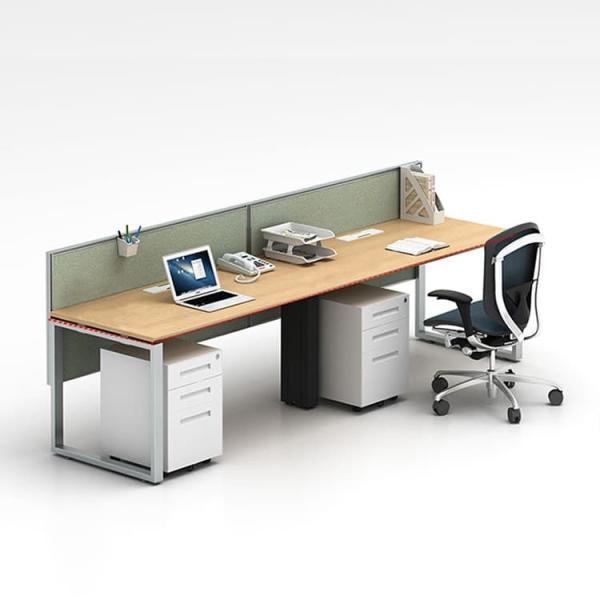 2 Person Modular Working Table Size 2400mm With Fabric Partition