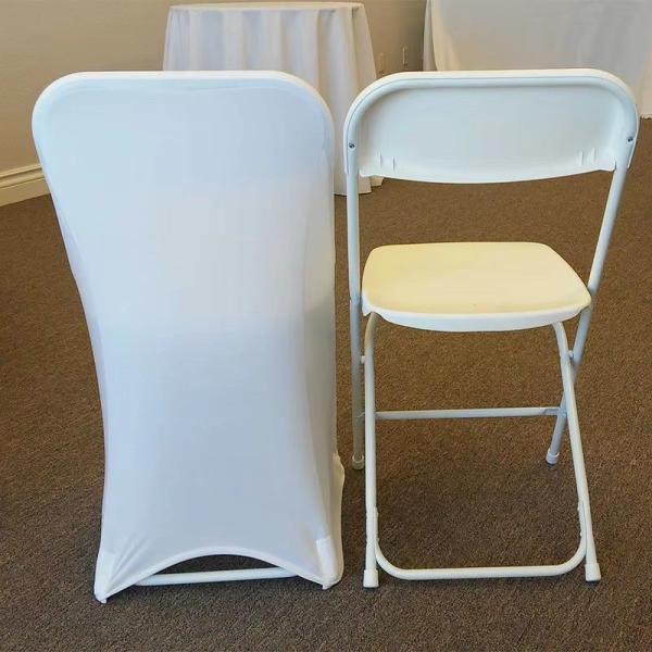 Knot White Stretch Banquet Chair Covers Stain Resistant Customized