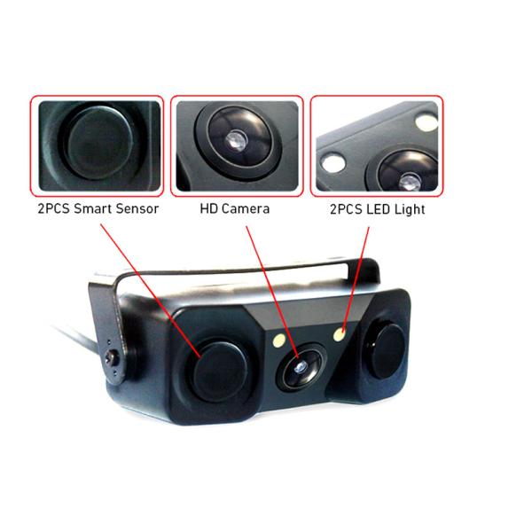 Universal Vehicle Hidden Camera , Night Vision Reverse Camera With 2 Parking Radar Sensor