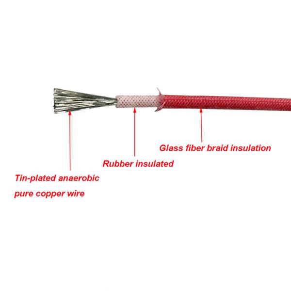 2.45mm Fiberglass Braid Silicone Rubber Insulation Wire