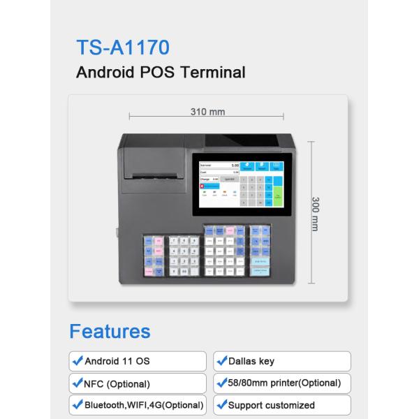 2200mAh Android Billing Machine Wireless POS System