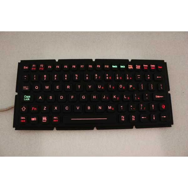 Ruggedized Computer Silicone Rubber Keypad IP67 EMC USB PS2 Wired With Backlit