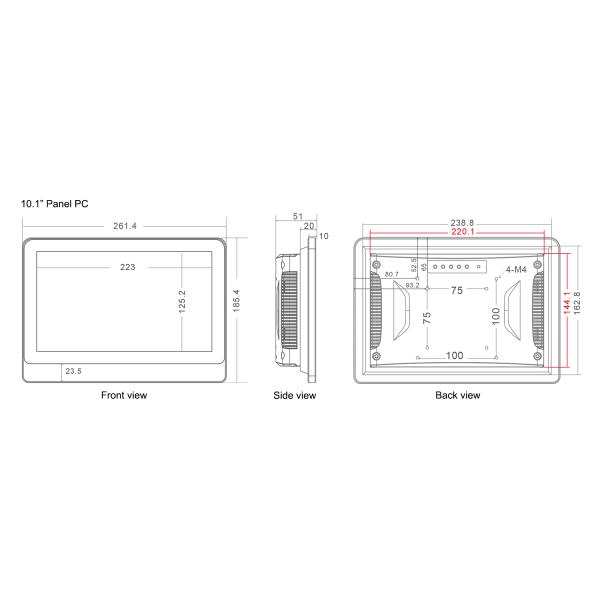 IP65 Waterproof Industrial Panel Pc Touch Screen 10.1 Inch 7x24 Continuous Operation