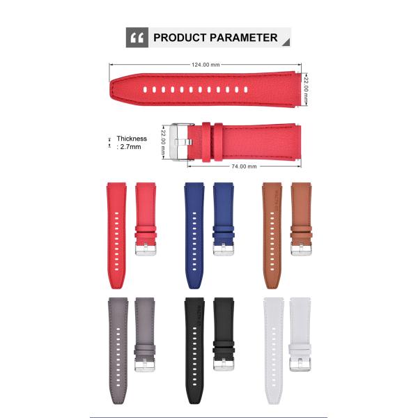 22mm Luxury Leather Watch Strap
