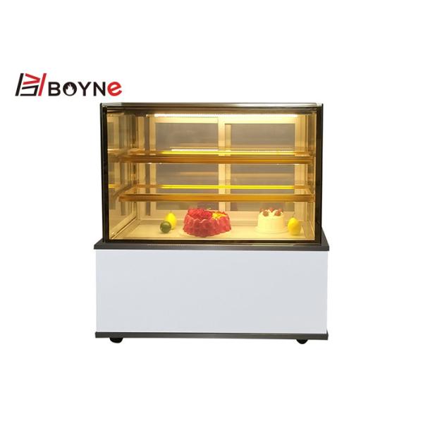 White Marble 3 Layer Cake Display Chiller Showcase For Restaurant