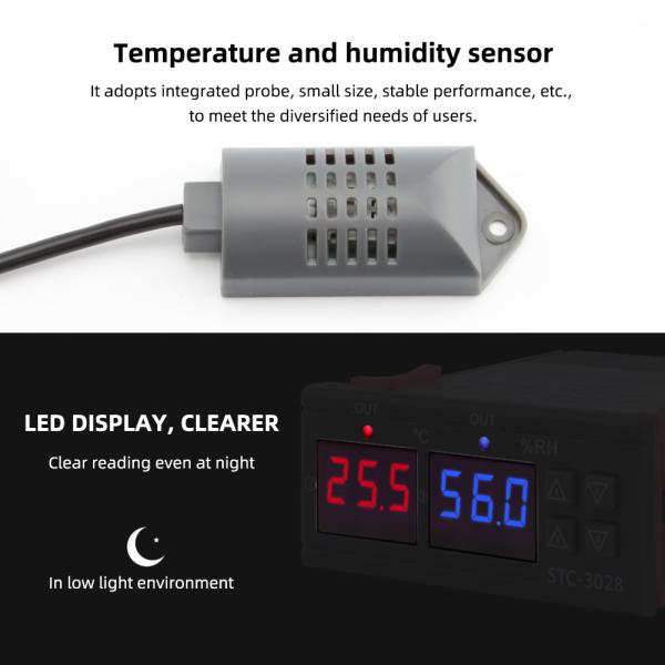 Temperature Humidity Control Digital Thermometer Hygrometer AC 110V 220V