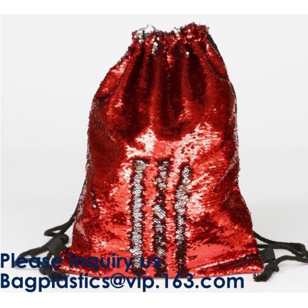 Fashion Bling Sublimation Strapping Sequin Drawstring Backpack Bag,Glitter Mermaid Flip Sequin Bag Outdoor Shoulder Reversib
