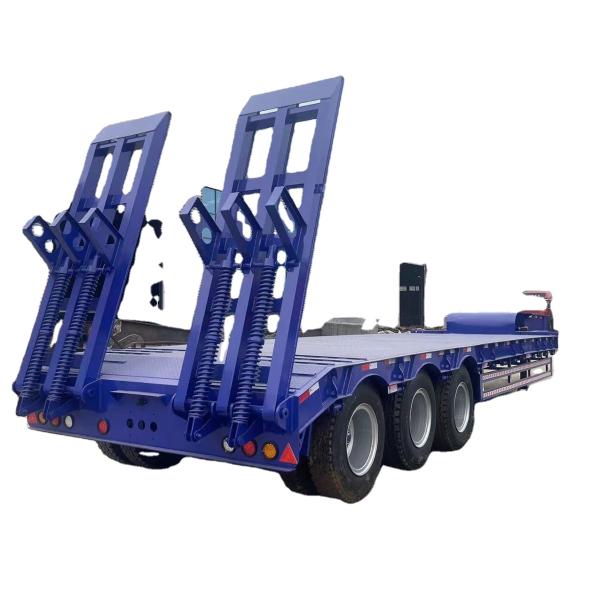 3 Axis 4 Axle 60 80 100 Tons Lowbed Semi Trailer for Transporting Construction Vehicles