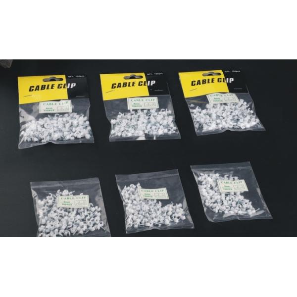 Cable Clips plastic round and flat type for fixing wire with nail