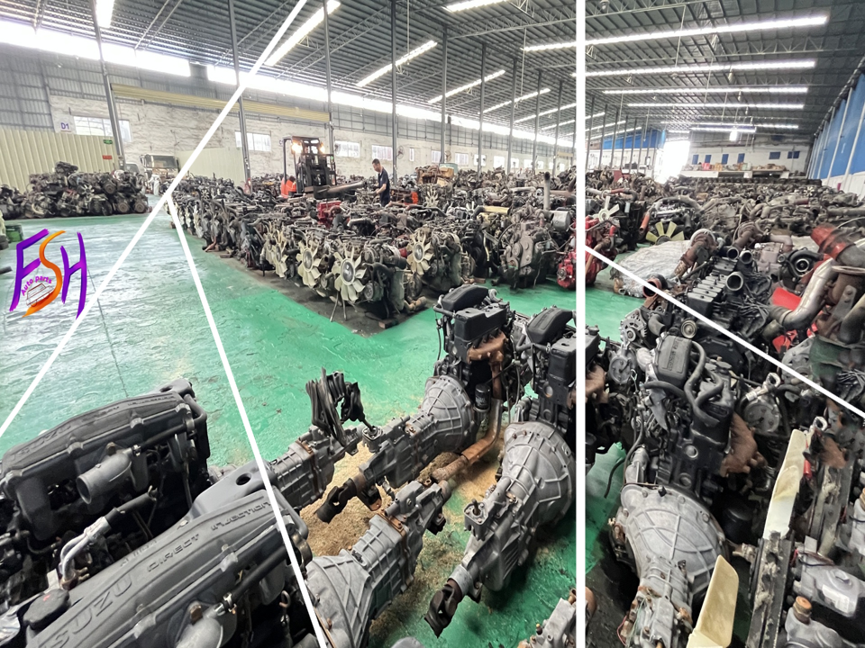 Second-Hand 4HK1 Engine Assembly with Power Steering Pump