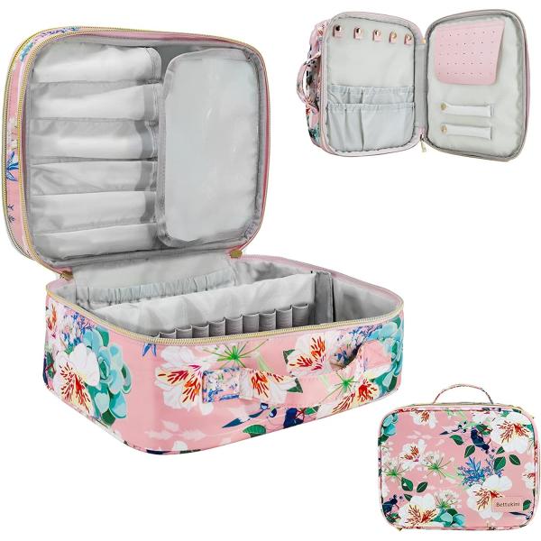 Extra Large Durable and Lightweight Makeup Bag Double Layer Makeup Organizer Water Resistant Makeup Brush Bag