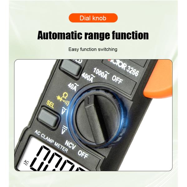 VICTOR 3266 HIGH-PRECISION DIGITAL CLAMP METER large screen display maximum display 4000 word height 15m