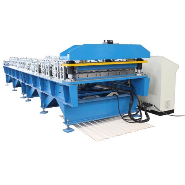 Multi Rib Wall Roof PPGI Trapezoidal Sheet Roll Forming Machine Work Automatically