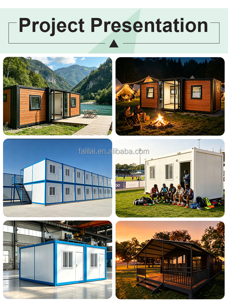 Easy Install Mobile Tiny House 20ft 40ft Expandable Container House Waterproof/Insulated Supermarket Apartment Bedroom Kitchen