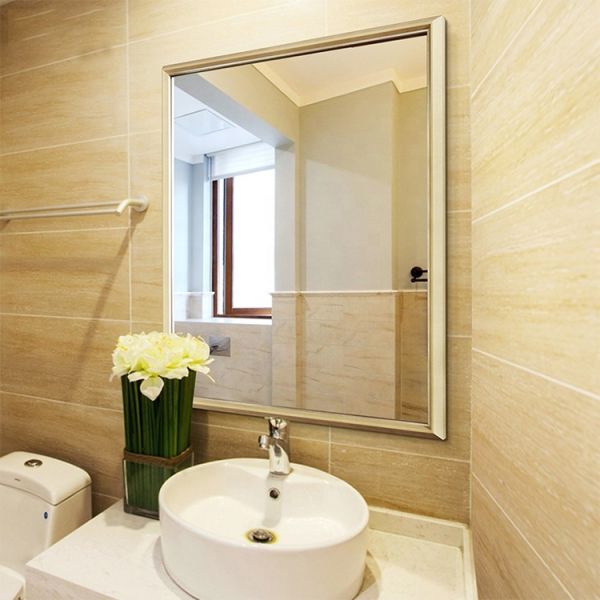 Rectangular Bathroom Vanity Mirrors , Luxury Baroque Style Wall Mirror Without Light