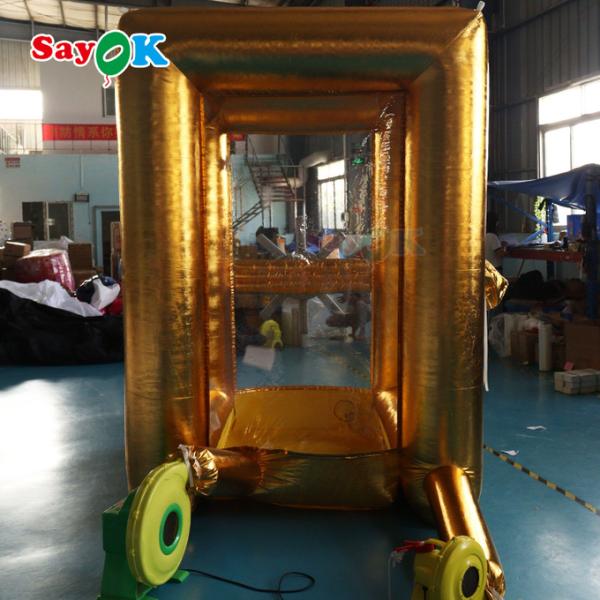 Gold Large Advertisng Inflatable Money Machine Crash Cube For Promotion