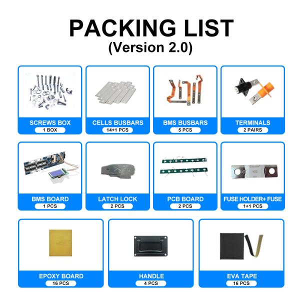 51.2V 280AH LiFePO4 Battery Box Solar Energy System DIY Kit Custom Stackable Unit for Home Energy Storage