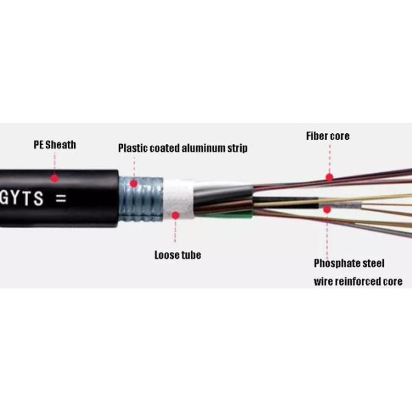 Fiber Optic GYTS Fiber Optic Communication Cable 4 Core