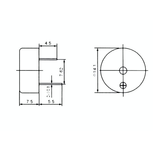 Active Type Micro Piezo Buzzer Φ14*7.5mm For Musical Instruments / Electronic Watch