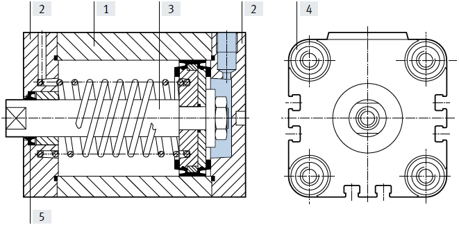 Variable Stroke AEVU-63-...-P-A,-80,-100 -S2 -S6 Festo Single-Acting Compact Cylinder