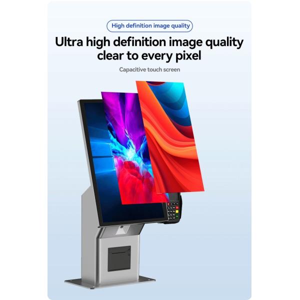 21.5 inch Capacitive Touch Screen Self-Service Ordering Kiosk with Android / Windows OS and Barcode Scanner & Receipt Printer