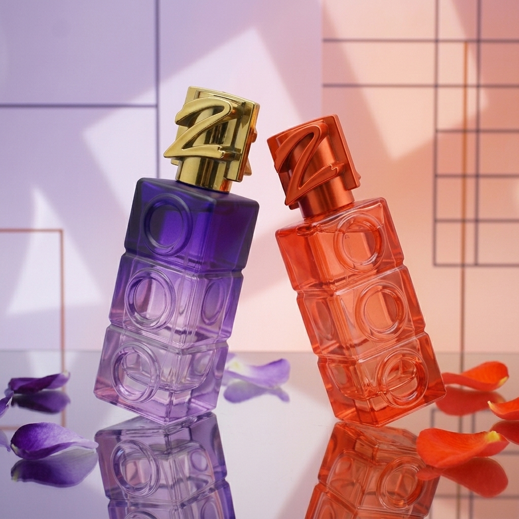 Anding Supplier Custom Design Printing 30ml Crimp Rectangle Premium Refillable Spray Luxury Empty Glass Perfume Bottle