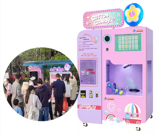 Automatic Floss Cotton Candy Vending Machine Exclusive Robotic Arm Sensing Chip