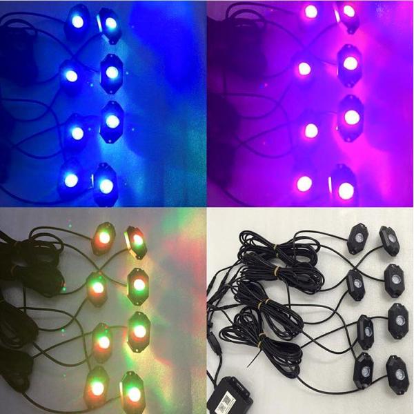 DC 9 - 30V 8 Pods Rock Lights For Trucks with Bluetooth Remote Controller