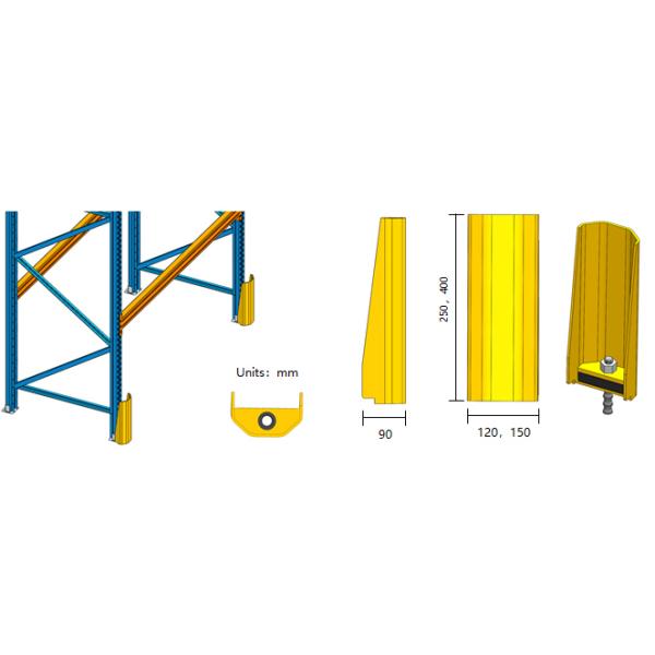 A04: Rack upright Guard Warehouse Storage Racking upright Protector safety barrier Anti-Collision Guardrails