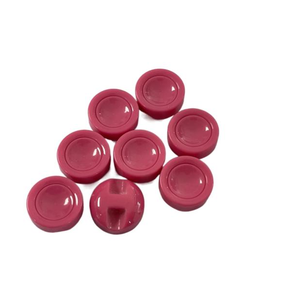 Plastic Resin Red Shank Buttons With Concave Front Side One Hole On The Back